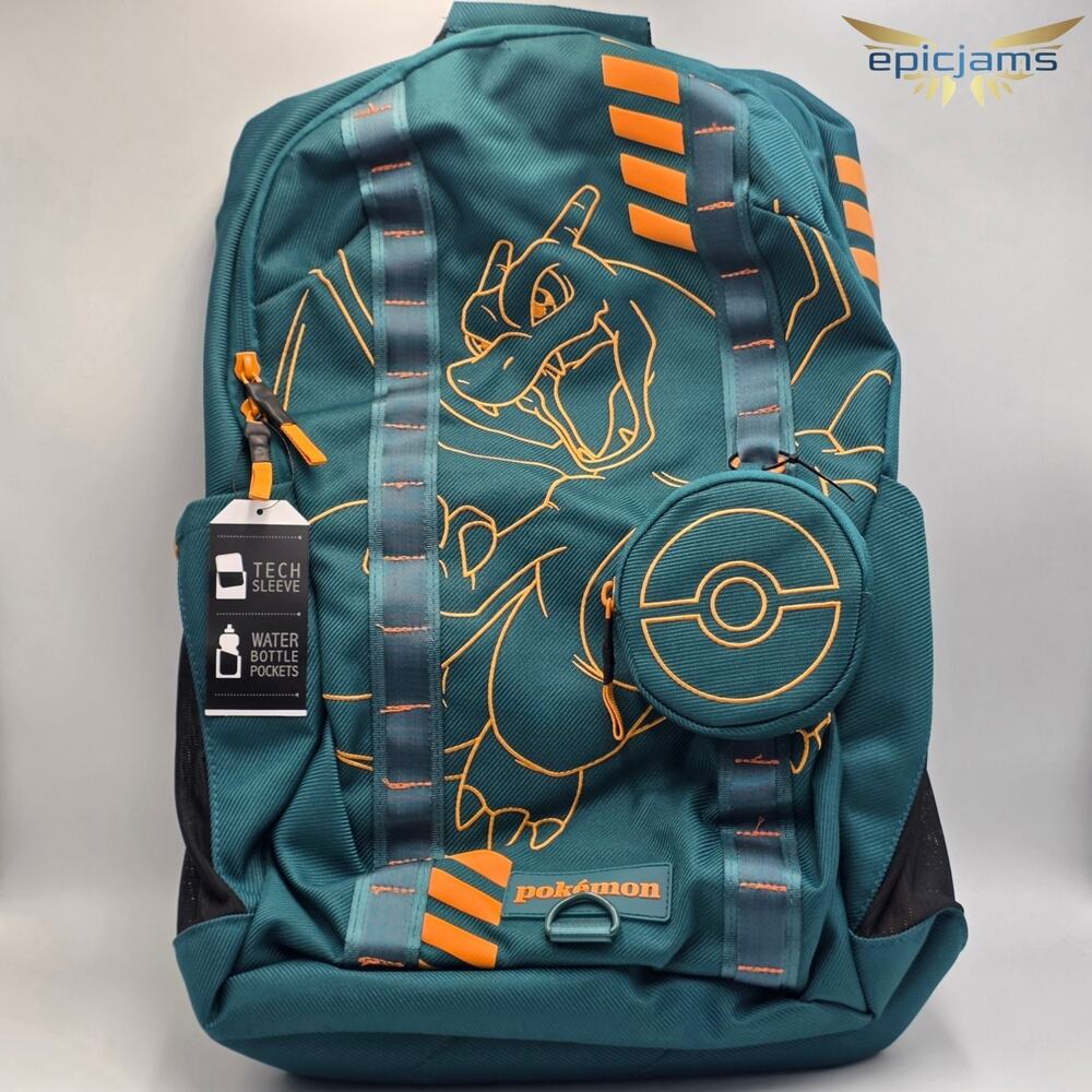Pokemon Embroidered Charizard Backpack with Coin Purse New